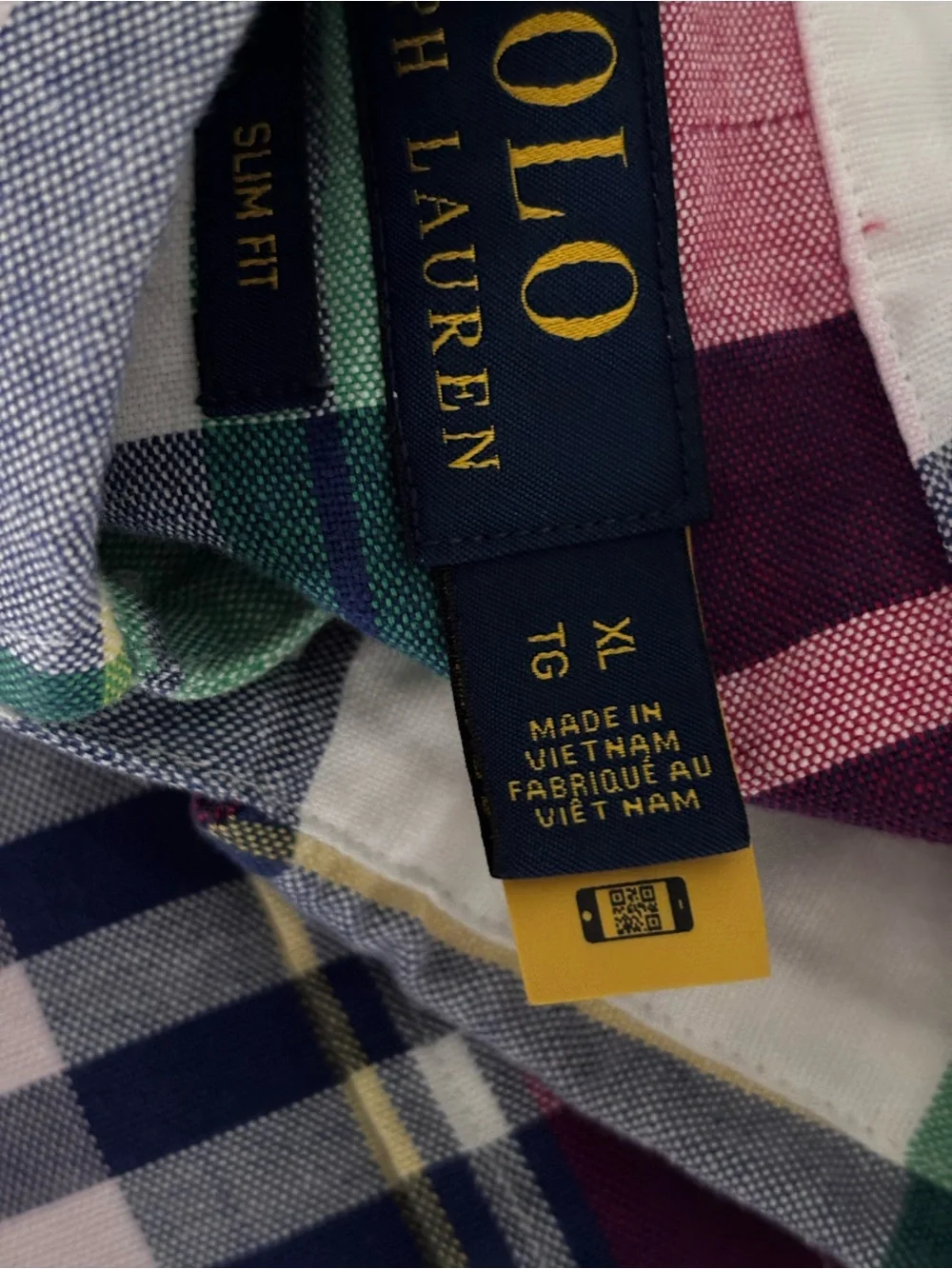 Polo Ralph Lauren Oxford Short Sleeve Plaid Slim Fit Button Down Sz XL